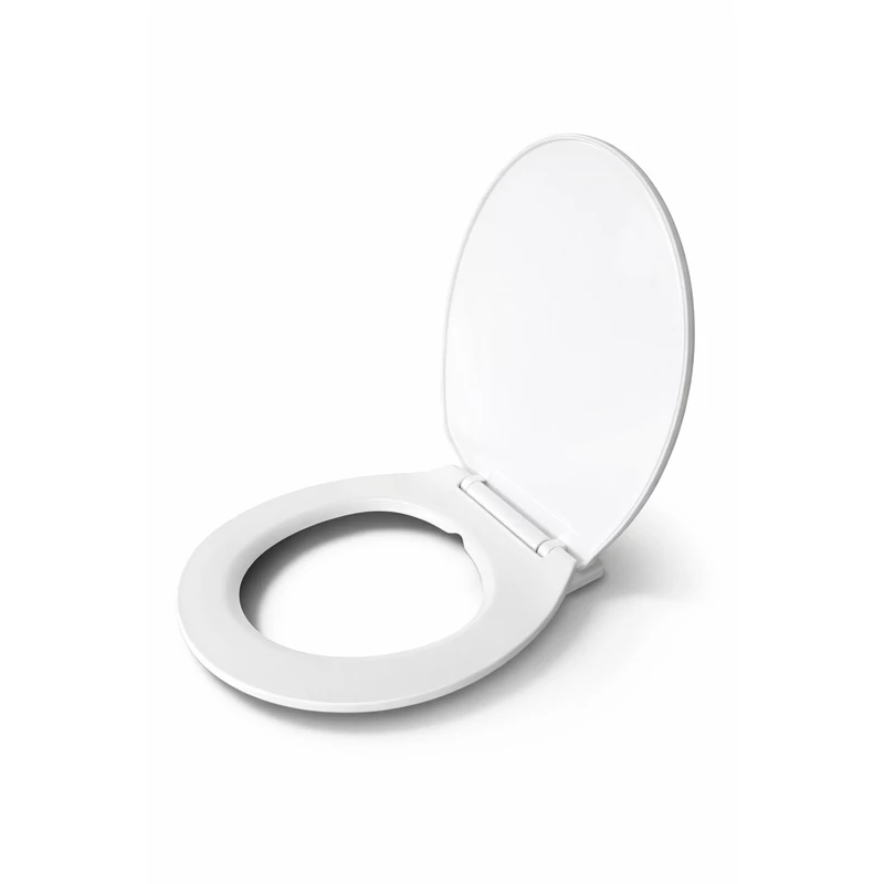 Deska sedesowa SOFTY, wolnoopadająca (soft close), biała, plastikowa, z systemem cichego zamykania