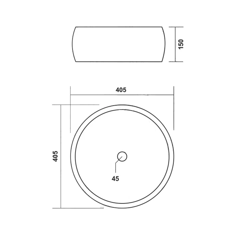 BARI || umywalka nablatowa, ceramika, biały, okrągła