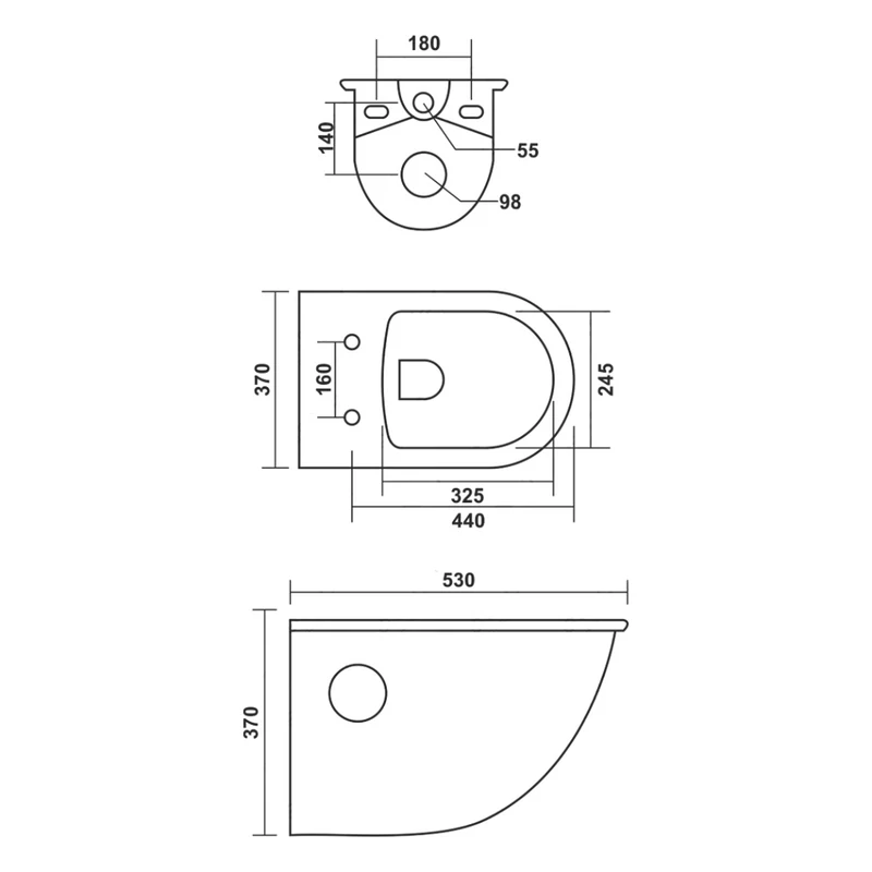 FRANKFURT || wiszący, miska WC z głębokim spłukiwaniem i deską WC slim, ceramika, biały