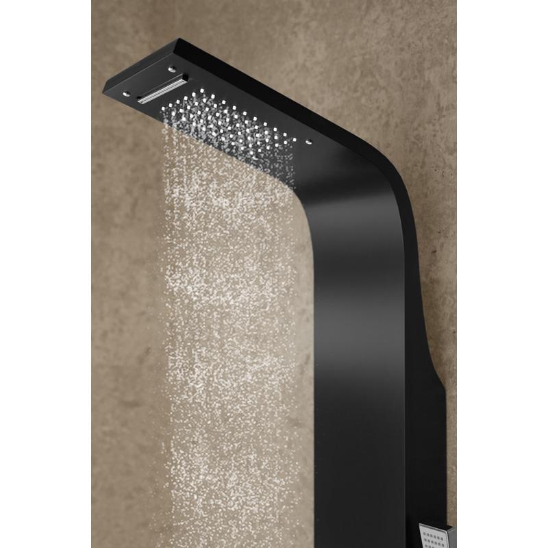 Alegre BLACK Sprchový panel, z nerezové oceli