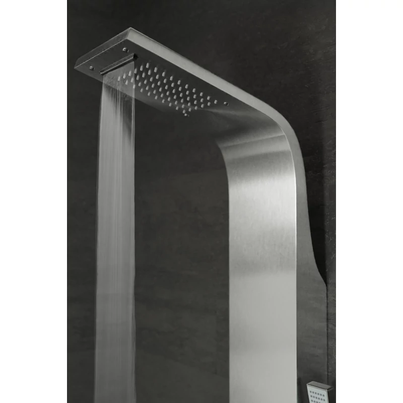 Verona Silver termostatický sprchový panel, nerezová ocel, LED