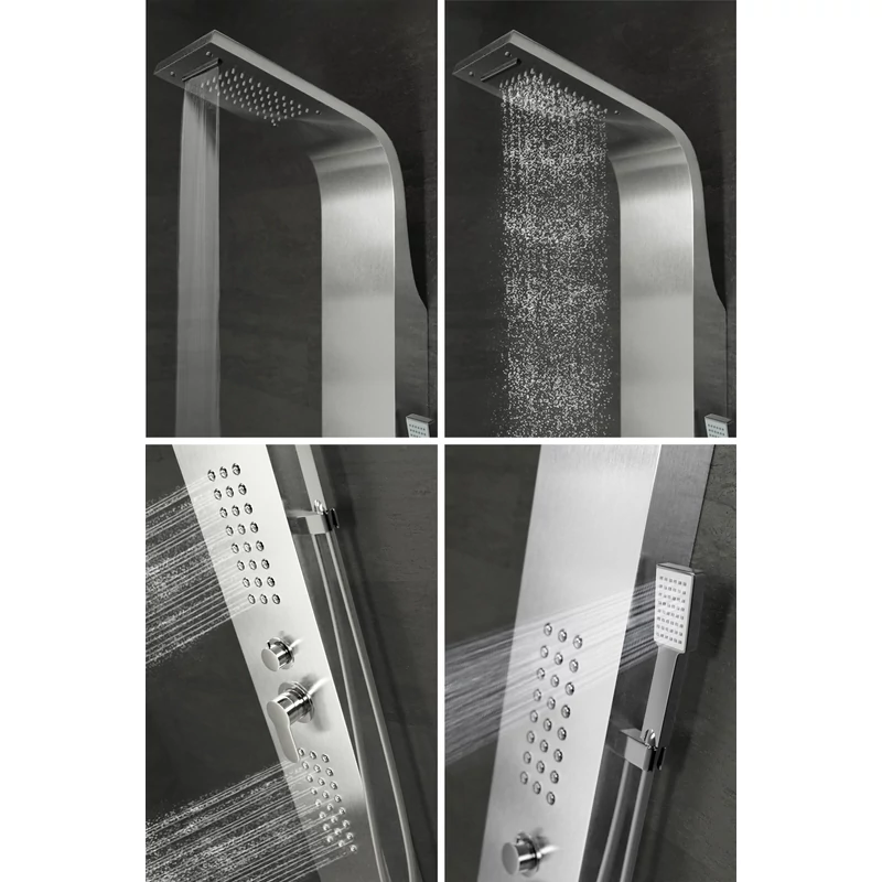 Alegre Silver panel prysznicowy, stal nierdzewna