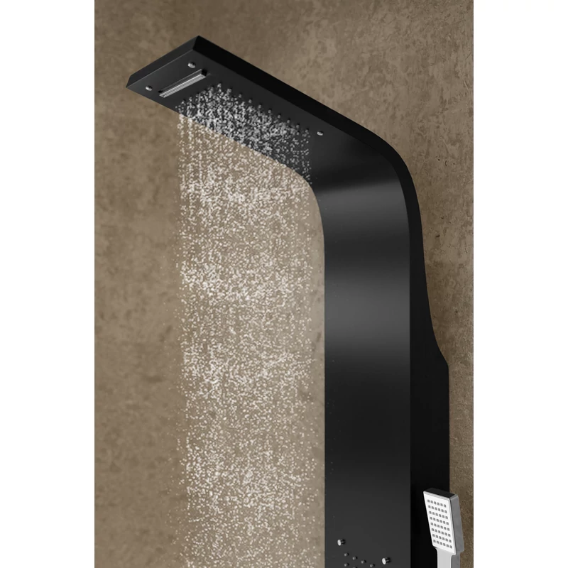 Verona Black termostatický sprchový panel, nerezová ocel, LED