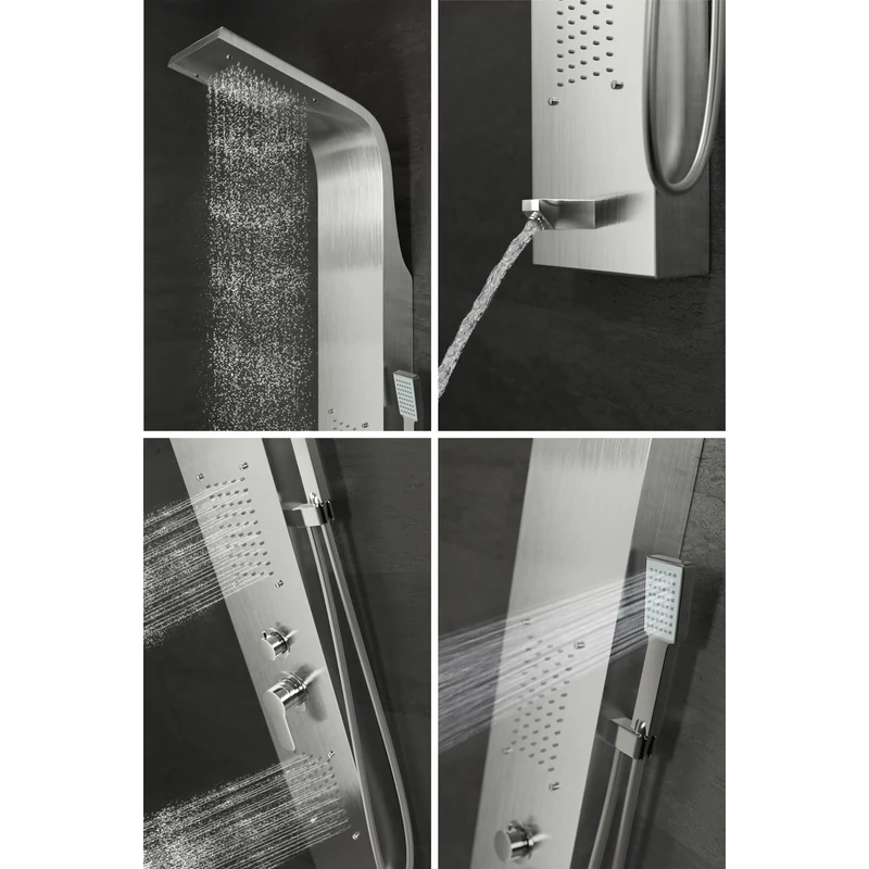 Merin Silver Sprchový panel, z nerezové oceli
