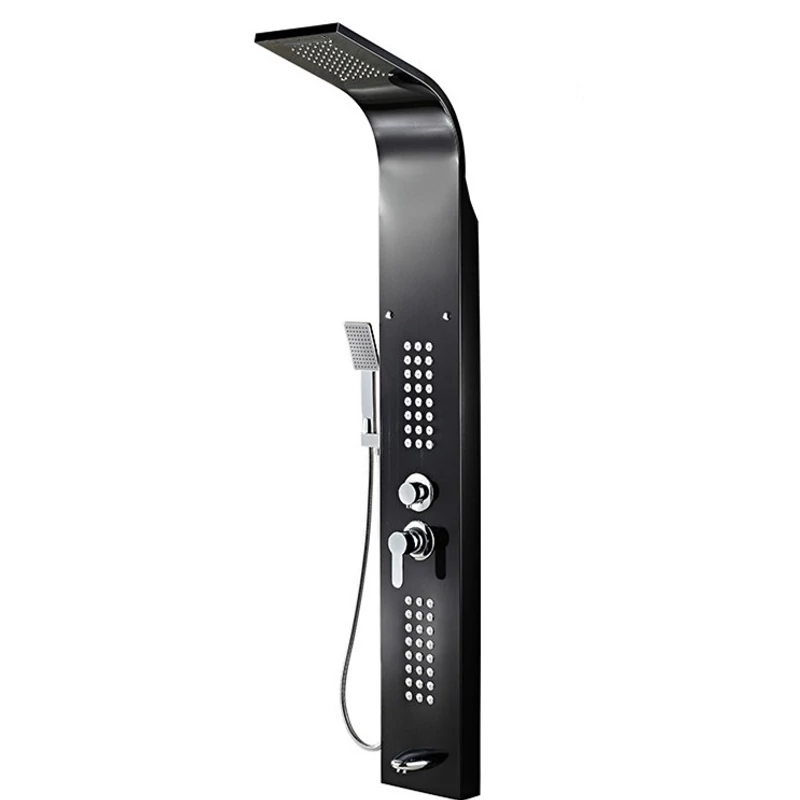 Alegre BLACK panel prysznicowy, stal nierdzewna