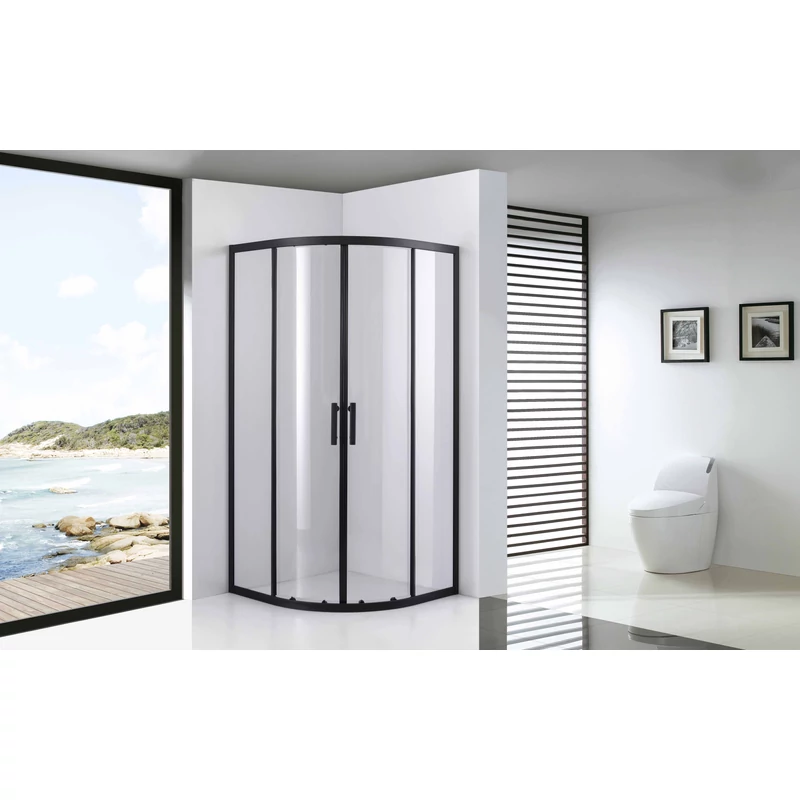 Avignon 6mm Black półokrągła kabina prysznicowa 70*70 190cm