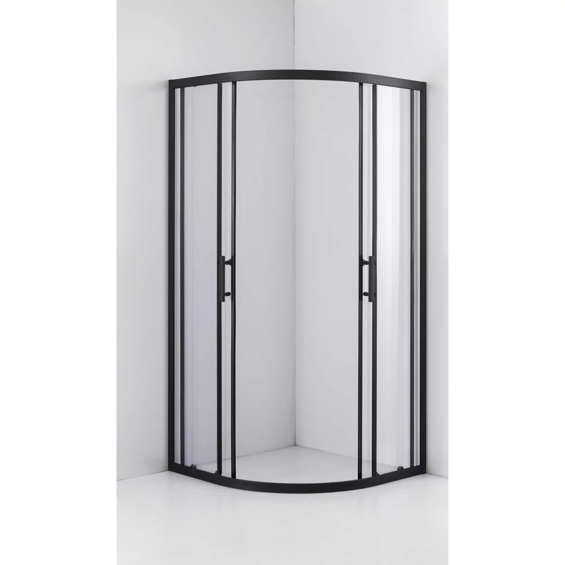 Avignon 6mm Black półokrągła kabina prysznicowa 70*70 190cm